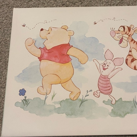 Vintage Disney Wall Canvas Picture Winnie the Pooh Tigger Nursery Kids Room - Picture 5 of 6